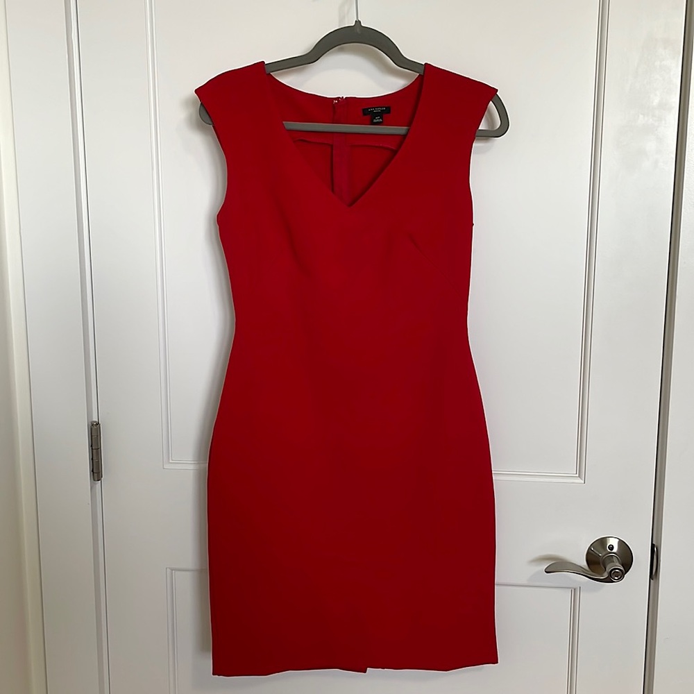 Red Ann Taylor work dress